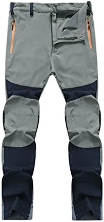 DRACLE Trousers Pants for Mens, Warm Waterproof Windproof Breathable Wear-resistant Quick dry pants Climbing/Outdoor/Hiking (Navy, XXL)