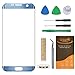 CrazyFire Compatible with Samsung Galaxy S7 edge Blue Replacement Front Outer Lens Glass Screen,Front Outer Lens Glass Screen Replacement for S7 edge G935V G935P G935F G935T G935A G935L G935K G935S