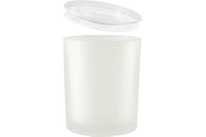 CandMak Candle Jars, 15 Pack 9 OZ Glass Empty Candle Vessels Containers Jars Bulk with Clear Lids for Making Candles (Frosted)