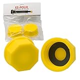 EZ-Pour Gas Can Cap - Solid Base Replacement Gas Tank Cap (Coarse Thread)