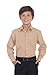 Gioberti Boys Long Sleeve Solid Dress Shirt, Khaki, 6