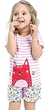 Fiream Girls Summer Cotton Cute Animals Short Sets(62011TZ,5)