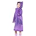 Walsilk 2Pack Emergency Rain Ponchos for Kids,Waterproof Child Raincoats with Hood and Sleeves,Portable & Lightweight (2Purple)