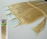 20 Inch Color 613 Light Blonde Tape in Premium Remy Human Hair Extensions_20 Pieces Set 50g Weight Straight Women Beauty Salon Style Design