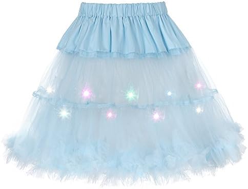 Sishion Pleated 2 Layers Tulle Skirt Dance Easter Day Party colorful LED Light Tutu Skirts Sexy Black White Mini Skirt LP0001