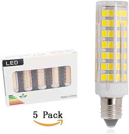 LED E11 6W Bulb, Dimmable Candelabra E11 BaseBulbs, T4 JD White 120V, 60W Equivalent for Chandelier Landscape Lighting 5-Pack