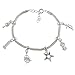 Order of the Eastern Star Heroine Emblem Charm Bracelet (Adjustable - Silver Toned)