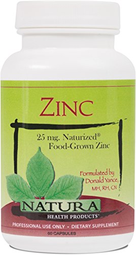 Natura Health Products - Zinc - 25 mg. Highly Bioavailable Food-Grown Zinc - 60 Capsules