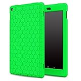 MoKo Case for All-New Amazon Fire HD 8 (2016 6th Generation) - [Honey Comb Series] Light Weight Soft Silicone Back Cover [Kids Friendly] for Fire HD 8 Tablet (6th Gen, 2016 release Only), GREEN