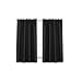 jinchan Kitchen Curtains 45 Inch Tier Curtains Waffle Woven Textured Cafe Curtains Half Window Curtain Set Rod Pocket Light Filtering for Bathroom Sink Laundry Room Basement RV 2 Panels Black