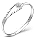 UNKE Love Romantic Silver Knot Bangle Bracelet Simple Knot Bangle Cuffs Stretch Bracelet for Women