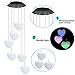 YOUYUAN LED Solar Wind Chime - Outdoor Waterproof Solar Powered LED Changing Light Color Mobile Six Heart Shaped Wind Chimes for Home,Party,Festival Decor,Valentines Gift,Night Garden Decoration