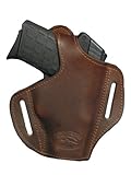 Barsony Black Leather Pancake Holster for 380 and Small 9mm 40 45