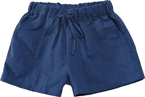 ARRIBADA Elasticized waist Cotton Woven Short Pant whit Belts for Girl (12, Navy Blue)