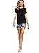ROMWE Womens Embroidery Trim Short Sleeve Tee Shirt Tops Blouse