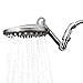 HealthyLifeStyle! Shower Head | Rainfall High Pressure 9.5” with Adjustable Extension Arm | 109 Self-Clean Jets | Chrome, White and Brushed Nickel (Chrome)