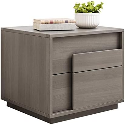 Bedside Table Tea Table Side Table Bedroom Drawer Sofa Side Coffee Table Two Drawers Kitchen Storage Cabinet Bearing Weight 250kg Night Table (Color : Gray, Size : 545045cm)
