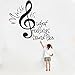 Removable DIY Wall Note Decor Stickers, Music Note is What Feelings Sound Like Letter Words Wall Stickers Decal Home Decor Art Mural (Black)