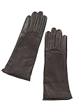 Women's Classic Long Lambskin Leather Gloves with Cashmere Lining