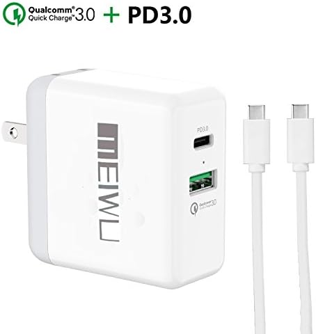 USB Type-C Power Delivery 27.6W USB Wall Charger with USB C Fast Charge Cable for New MacBook,MateBook,Samsung Galaxy Note 7/8,18W Foldable Plug Quick Charger for Apple iPhone,iPad,iPod and more