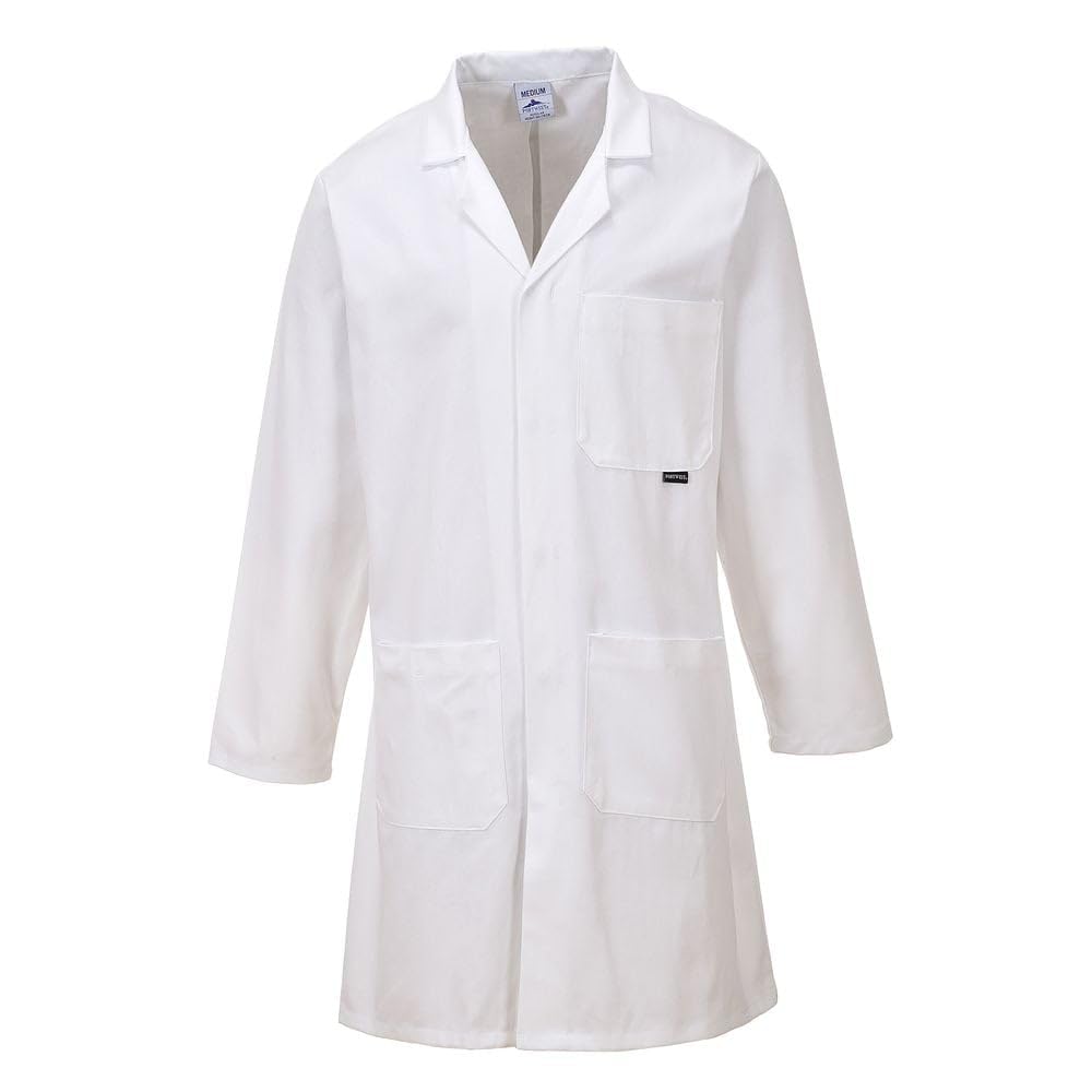 Portwest Standard Cotton Coat, Size: L, Colour: White, C851WHRL