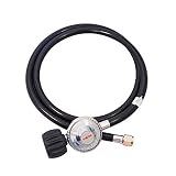 KIBOW Low Pressure Propane Regulator with 5FT Hose-Type 1(QCC 1) Connection-Fits for Most LP Gas Grills, Stoves, Fire Pit Tables-Parallel Style