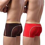 Laxier 2 Pack of Men Boxer Briefs Transparent