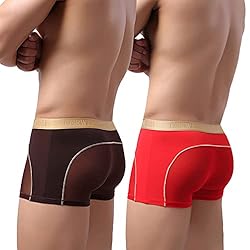 Laxier 2 Pack of Men Boxer Briefs Transparent