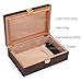 Woodronic Handmade Travel Cigar Humidor Spanish Cedar Lining for 10 to 20 Counts, Desktop Cigar Box with Humidifier, Bubinga Finish