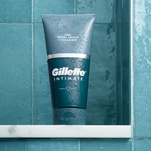 GILLETTE INTIMATE 2 IN 1 PUBIC SHAVE CREAM + CLEANSER, GENTLE FORMULA, FORMULATED FOR PUBIC HAIR & SKIN, WITH ALOE, PARABEN FREE (177 ML)