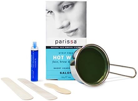 HOT (Hard) Wax Strip-Free (120g), Parissa Salon Style Hair removal waxing Kit for bikini, brazilian, face, upper lip, Eyebrow With after care Azulene oil