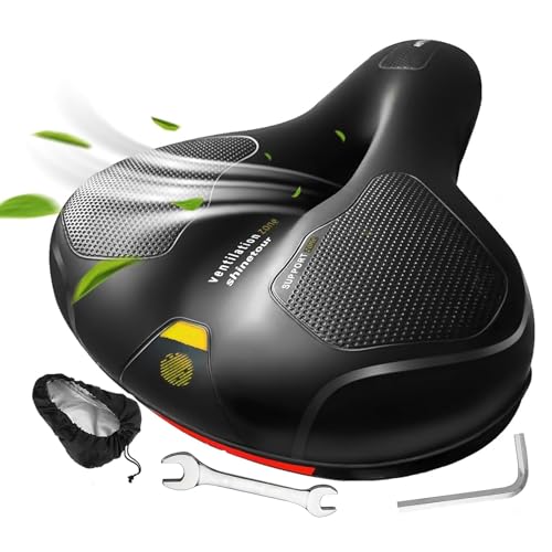 Hmseng Comfort Bike Saddle, Very Comfortable Bicycle Saddle for Mountain, Road, Urban Bike,