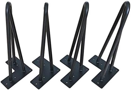 DIY Metal 12 Inch 3-rod 1/2" Hairpin Legs Industrial Style Set of 4 Table Legs