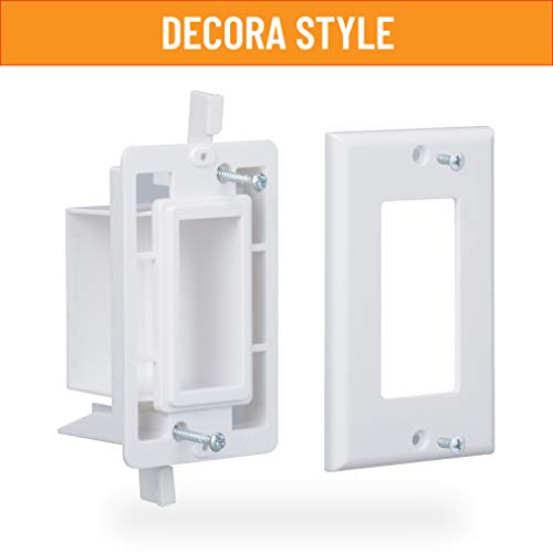 Wi4You Cable Pass Through Wall Plate White, Recessed Cable Wall Plate