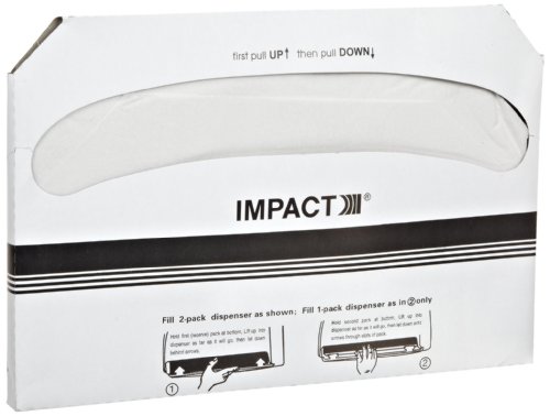 Impact 1150 Toilet Seat Cover, Box Size 10-1/2" Height x 15" Width x 1" Depth, White (Case of 5000)
