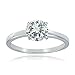Hoops & Loops Sterling Silver 1ct Cubic Zirconia Round Solitaire Engagemnet Bridal Ring (1-3 Carats)