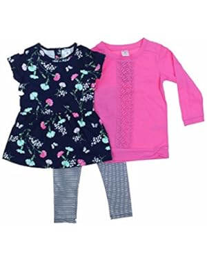 Carters Baby Girl's 3 Piece Set-2 Shirts, 1 Pant