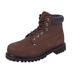 BOIWANMA Work Boots for Men, Steel Toe Leather