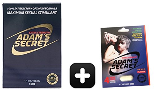 Adam's Secret 1500 100% Satisfactory Optimum Formula Maximum Sexual Stimulant (10 Capsules Per Pack) Plus 3000 (1 Capsule) (1500(1) 3000(1))