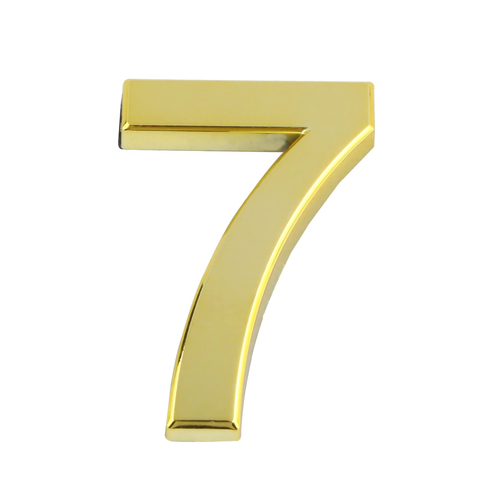 Larcele 2.75inch/70mm Self-stick Modern House Number ABS Address Numbers Gold Mailbox Number 3 Pieces MPH-02(No.7)