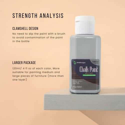 Smalltongue Chalk Furniture Paint Set, 9 Colors(4oz/120ml) Ultra Matte Finish Chalk Acrylic Craft Paint Set, Perfect for Wooden Furniture, Cabinet, Home Decor, For Beginner