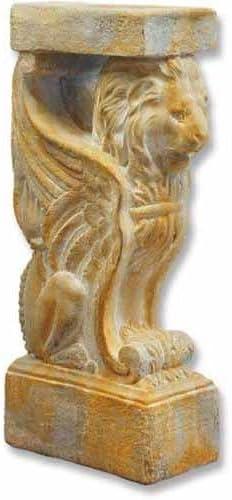XoticBrands OSFS0132 Winged Lion Console Base-Pedestal Sculpture