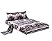 BEDnLINENS HIG 3D Bed Sheet Set -4 Piece 3D White Mountain Wolves Printed Sheet Set Queen Size (Y08)
