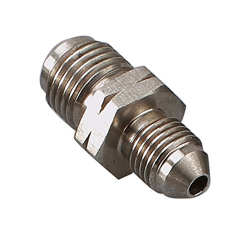 AN-3 AN3 JIC Flare to M10x1.0 Inverted Seat Stainless Steel Straight Male 3/8-24 Thread Flare Brake Line Union Tube Hose Fitting Adapter