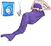 LAGHCAT Mermaid Tail Blanket with Scale Knit Crochet Mermaid Blanket for Adult,Sleeping Blanket,71