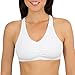 Fruit of the Loom womens Adjustable Shirred Front Racerback Sports Bra, Neon Pink Heather/White/Grey - 3-pack, 44 US