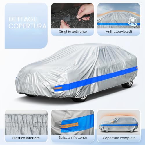 Holthly 10-Layer Outdoor Car Cover, Plush Car Cover, 100% Waterproof, Car Cover Suitable for Coupe Sedan Peugeot RCZ 308CC, BMW Z4, Porsche Boxster 718 Cayman, etc. 3M