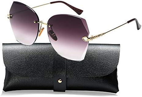 Sunglasses For Women Oversized Rimless Diamond Cutting Colorful Lens Fashion