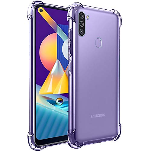 TheGiftKart Transparent Crystal Clear Samsung Galaxy M11 Back Cover Case | Shockproof Soft TPU Case | Cushioned Edges fo