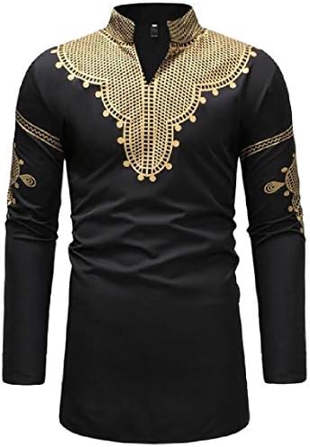 V-Neck African Dashiki Print 